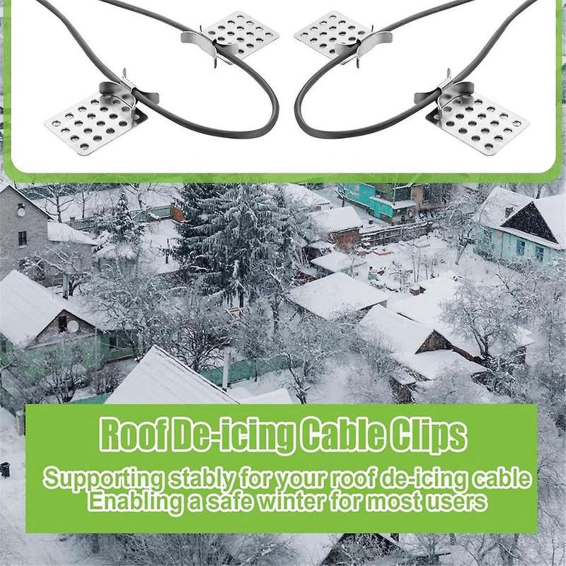 50 Pcs Roof De-icing Heat Cable Roof Clip Aluminum Roof Clips Outdoor Fast Easy Deicing