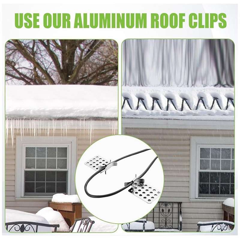 50 Pcs Roof De-icing Cable Clips Heat Cable Roof Clip Aluminum Roof Clips Outdoor Fast Easy Deicing