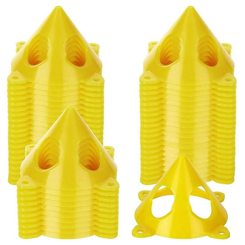 50 PCS Yellow Cone Canvas and Cabinet Door Risers, 3.5inch X 2inch Pyramid Stands, Acrylic Painting