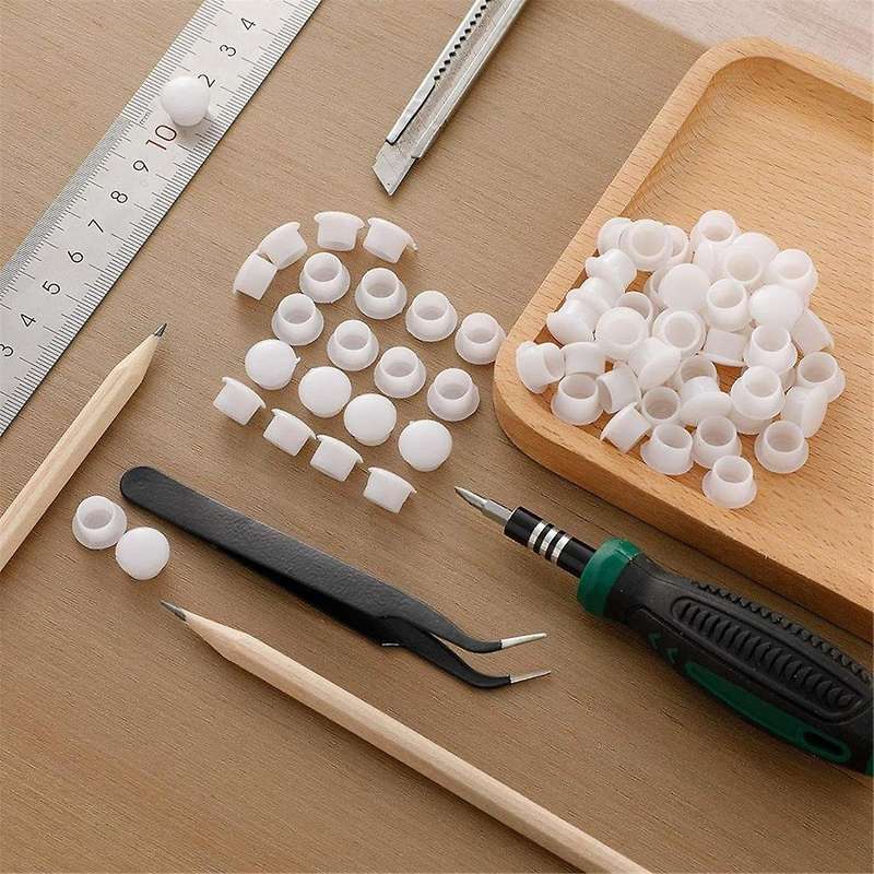 50 Pieces 10mm (3/8 Inch) Plastic Plugs for Hole Plugs Screw Hole Plugs for Door Screw Chair Cabinet