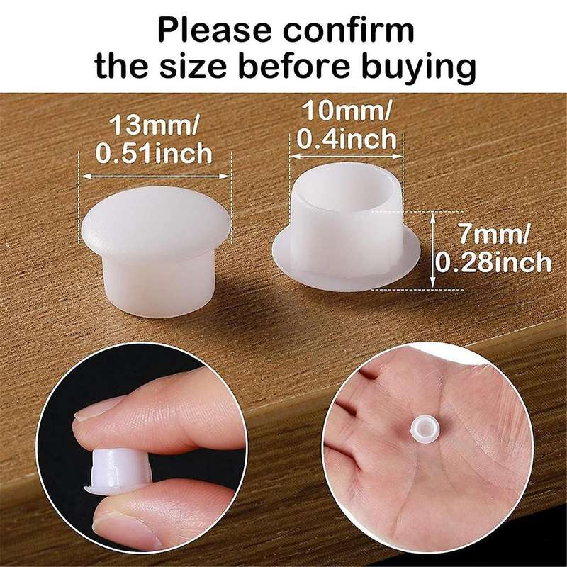 50 Pieces 10mm (3/8 Inch) Plastic Plugs for Hole Plugs Screw Hole Plugs for Door Screw Chair Cabinet