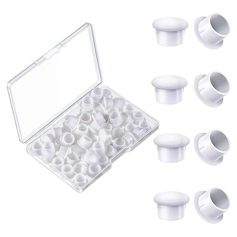 50 Pieces 10mm (3/8 Inch) Plastic Plugs for Hole Plugs Screw Hole Plugs for Door Screw Chair Cabinet