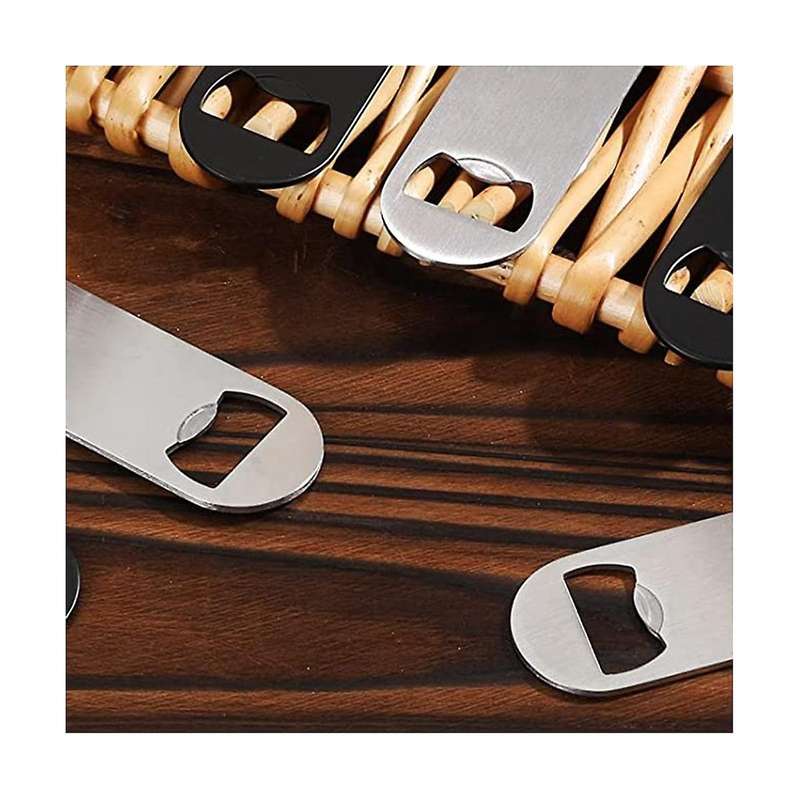50 Pcs Stainless Steel Flat Bottle Opener Bartender Kitchen Bar Restaurant Tool, 3.5 X 1.3 Inches