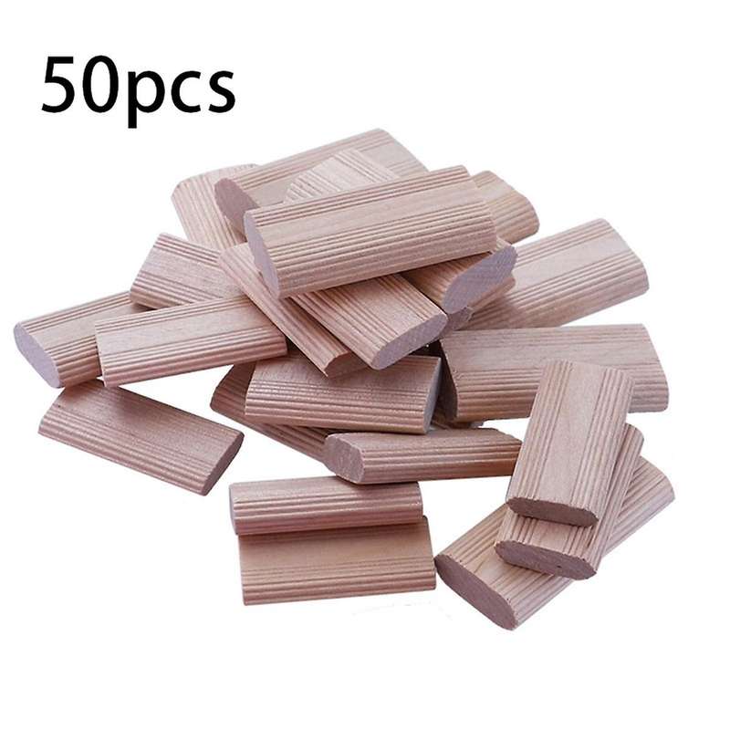 50 Pieces of 6mm Domino Wooden Dowel Connectors, Beech Wood Plugs, Woodworking Furniture Splicing Co