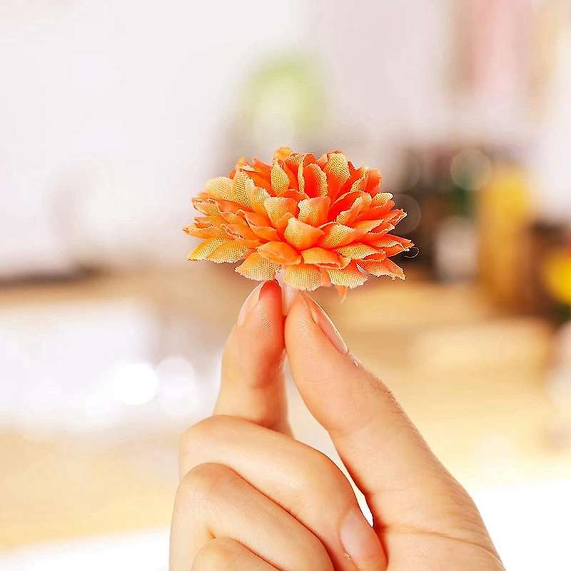 50 Pieces Marigold Flowers Orange Flowers Marigold Flower Decorations Silk Artificial Orange Artific