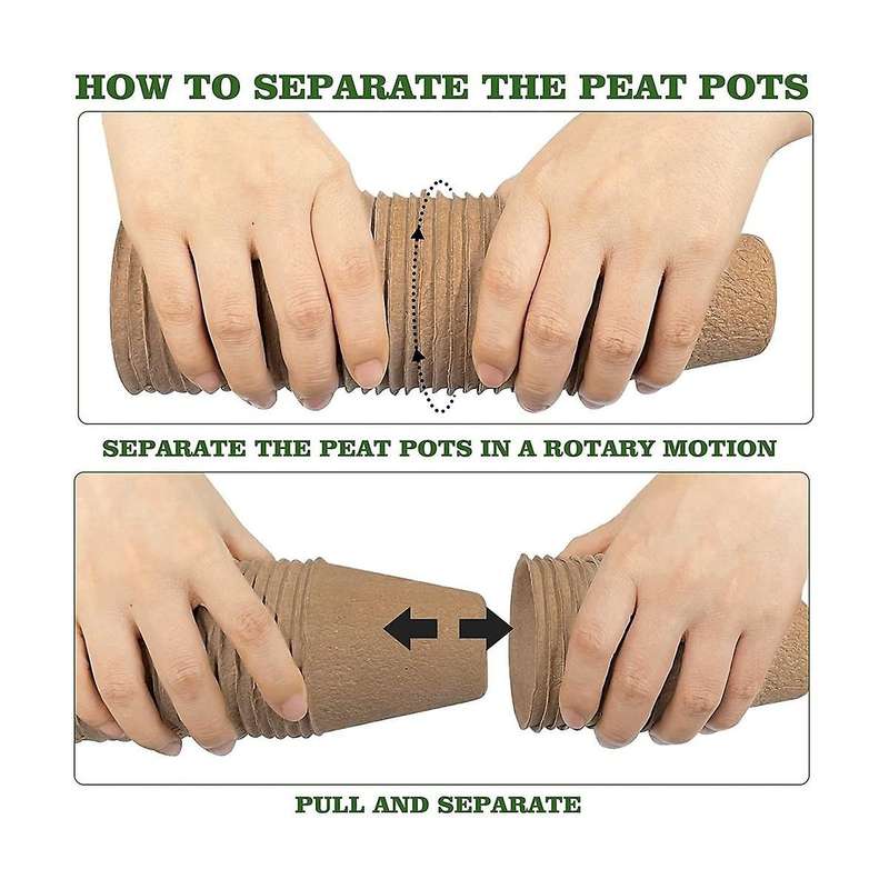 50 Pieces Of 8 Cm Peat Flowerpots, Biodegradable and Environmentally Friendly Round Plant Seedling