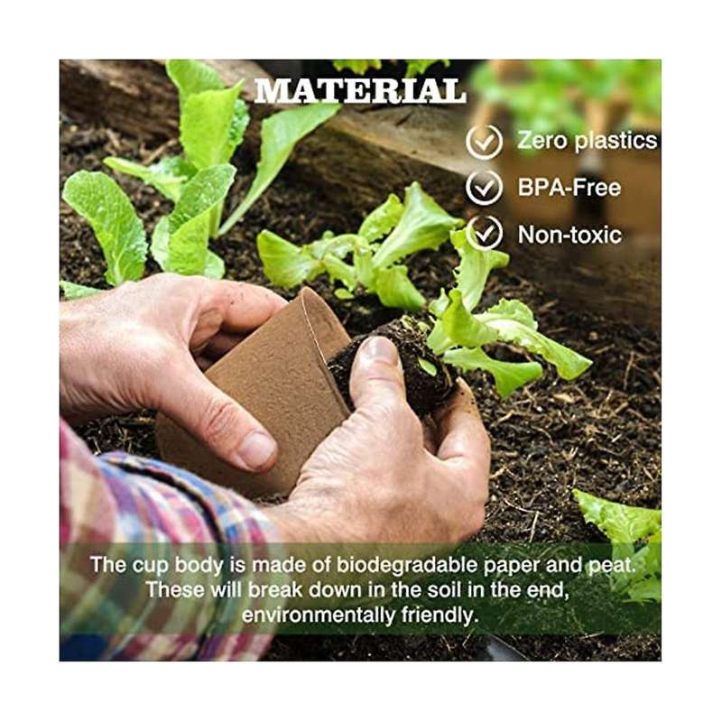 50 Pieces Of 8 Cm Peat Flowerpots, Biodegradable and Environmentally Friendly Round Plant Seedling