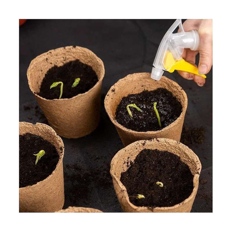 50 Pieces Of 8 Cm Peat Flowerpots, Biodegradable and Environmentally Friendly Round Plant Seedling