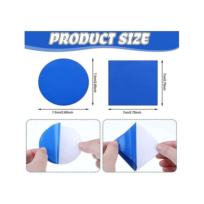 50 Self Adhesive Pvc Pool Patch Repair Kit Square Round Air Mattress Patch for Pools Boat Inflatabl
