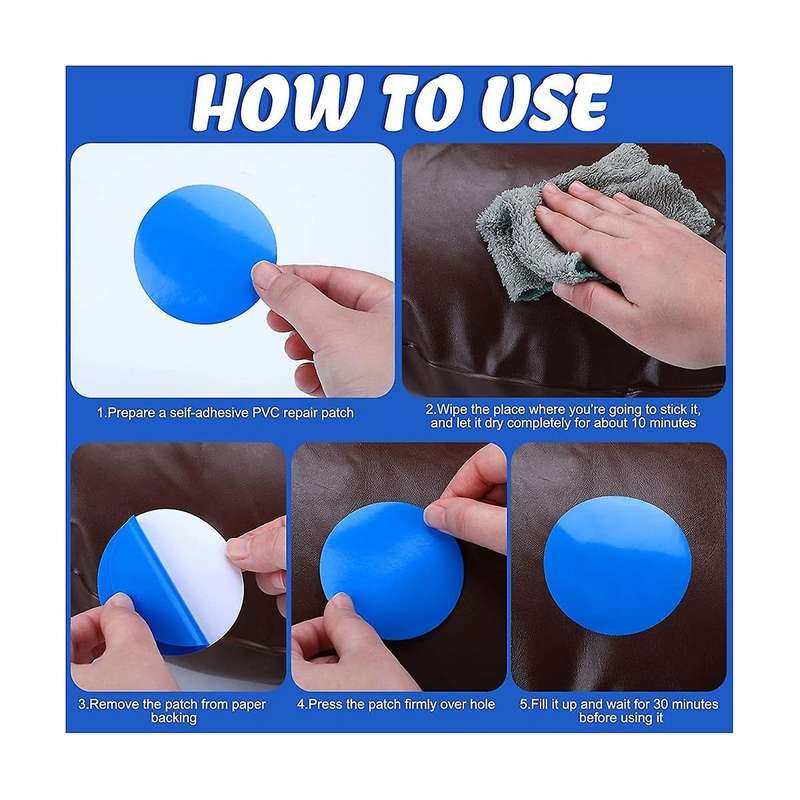 50 Self Adhesive Pvc Pool Patch Repair Kit Square Round Air Mattress Patch for Pools Boat Inflatabl