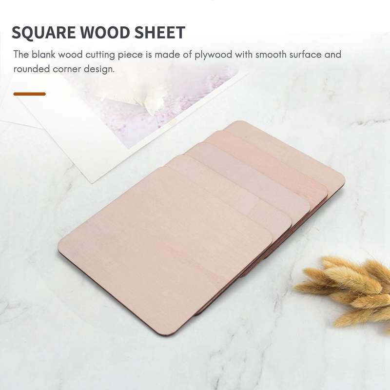 50 Pieces Unfinished Square Wood Slices Blank 4 X 4 In,for Coasters, Pyrography,painting,writing,ph