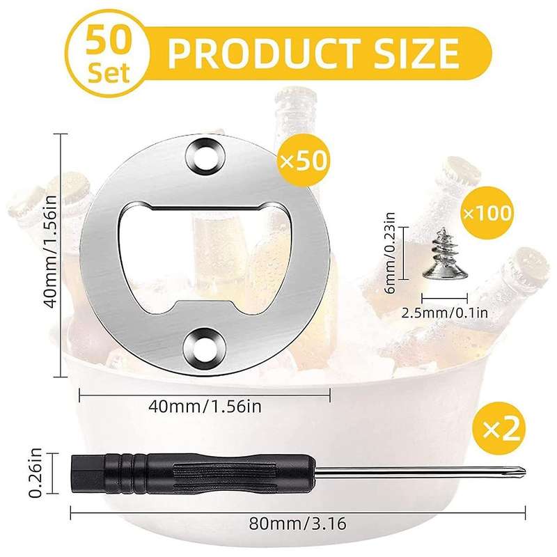 50 Set Bottle Opener Insert Diy Bottle Opener Hardware Metal Bottle Opener Hardware Beer Bottle Ope