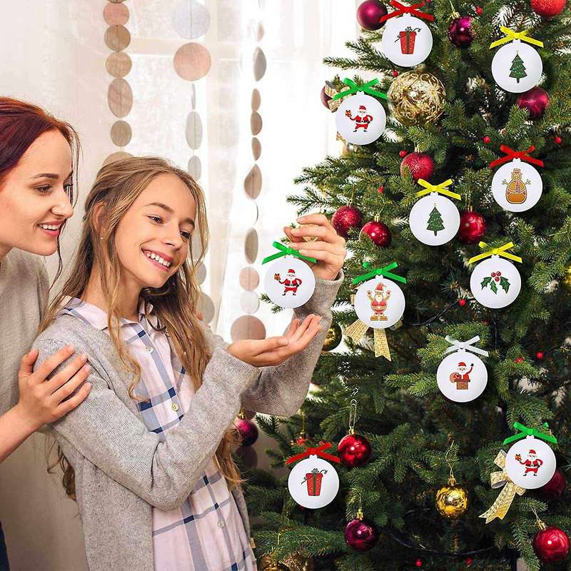 50 Pieces Round Acrylic Sheet Acrylic Discs Circles Round White Ornaments Blank Acrylic Plates with
