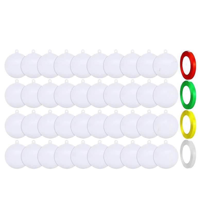 50 Pieces Round Acrylic Sheet Acrylic Discs Circles Round White Ornaments Blank Acrylic Plates with