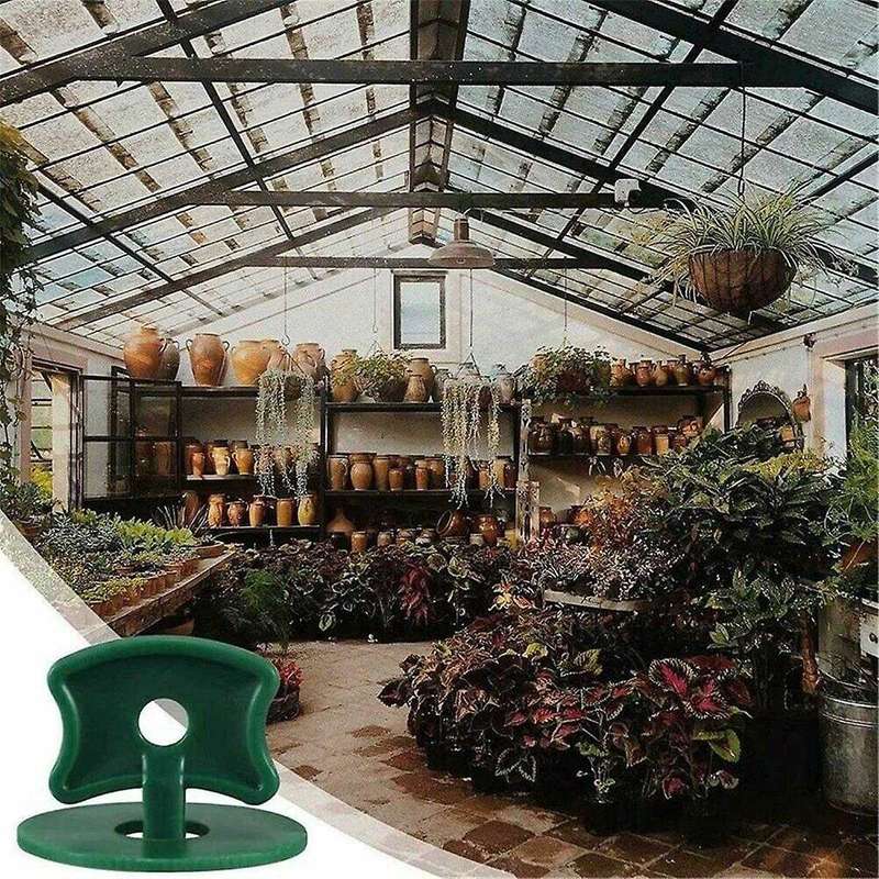 50 Sets Clips Washer Set for Aluminium Greenhouse Insulation Netting Shading, Green