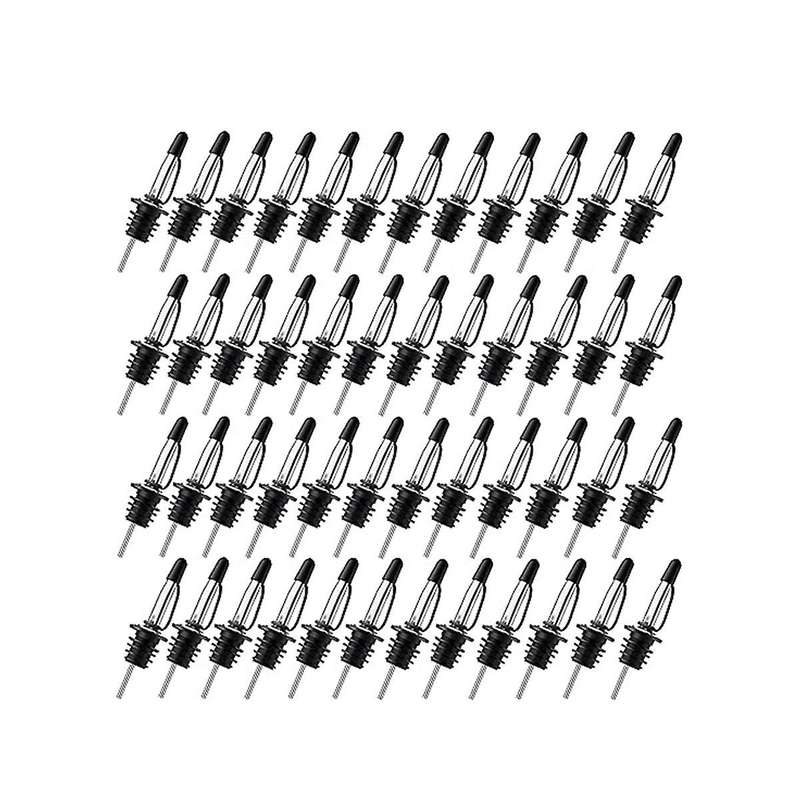 50 Stainless Steel Wine Pourers, 1-piece Cap Wine Spouts, Wine Bottle Stoppers, Wine Bottles with St