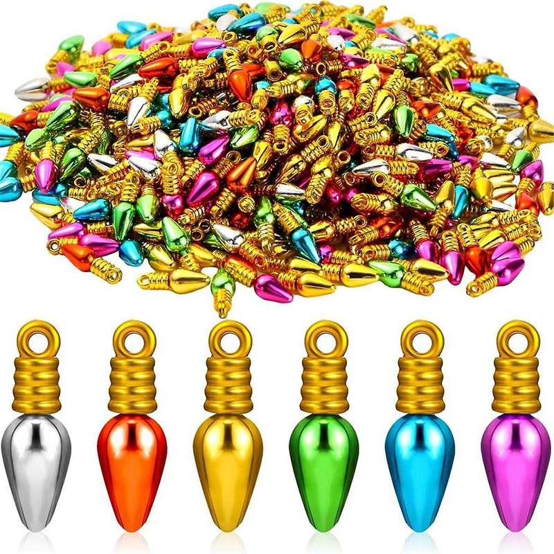 500 Pcs Mini Christmas Bulbs Beads Ornaments Plastic Christmas Beads for DIY Craft