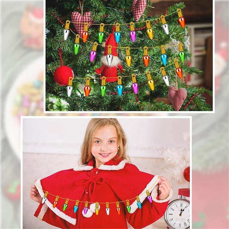 500 Pcs Mini Christmas Bulbs Beads Ornaments Plastic Christmas Beads for DIY Craft