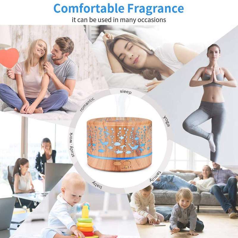 500 Ml Aroma Diffuser,Ultrasonic Humidifier, Aromatherapy Diffuser for Essential Oils,for Bedroom,Of