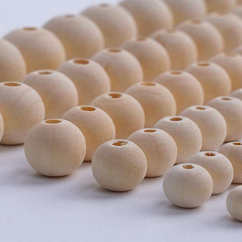 500 Pcs Wood Beads, Unpolished Loose Wood Beads Craft, Suitable for Home and Holiday Decoration, DIY