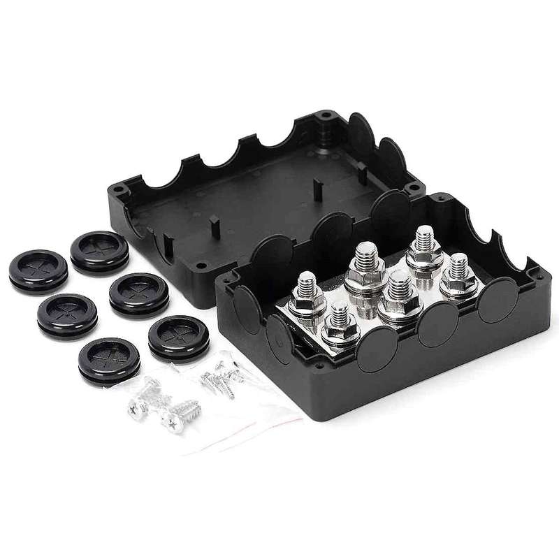 500a Marine Bus Bar 48v Automotive Power Distribution Block Big Current 6 Studs Plastic Cover for Ca