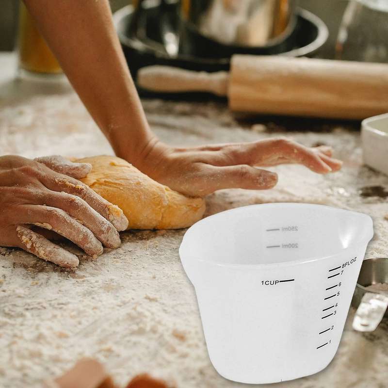 500ml and 250ml Reusable Silicone Measuring Cups Household Translucent Measuring Cups with Graduati