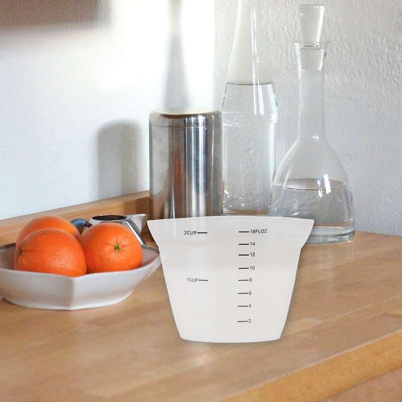 500ml and 250ml Reusable Silicone Measuring Cups Household Translucent Measuring Cups with Graduati