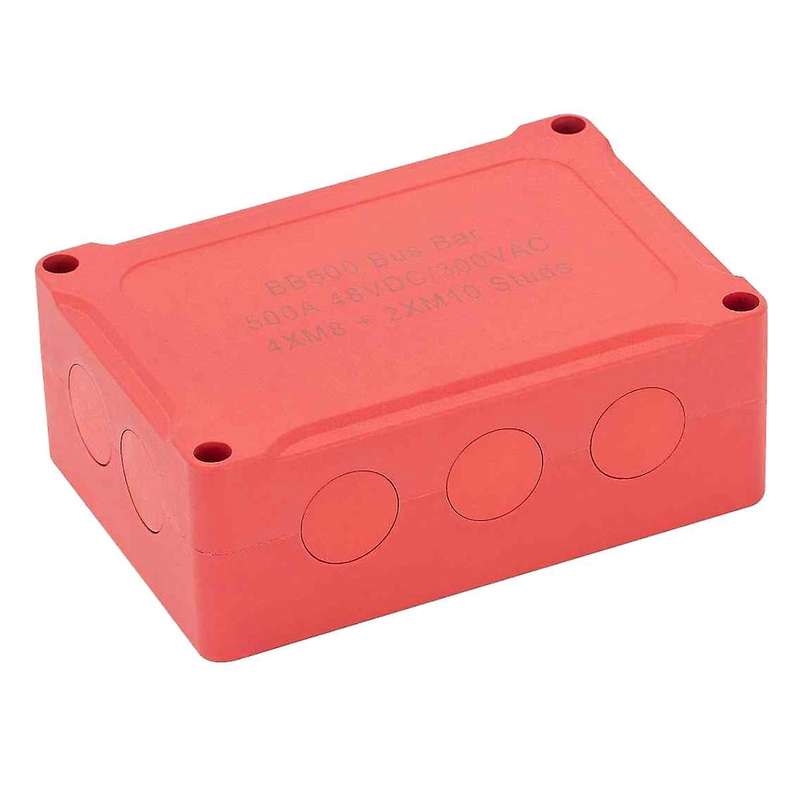 500a Marine Bus Bar 48v Automotive Power Distribution Block Big Current 6 Studs Plastic Cover for Ca