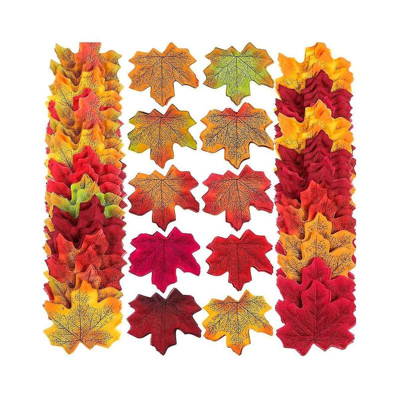 500Pc Artificial Silk Maple Leaves Autumn Leaves DIY Handmade Scrapbooking Autumn Fall Wedding Decor