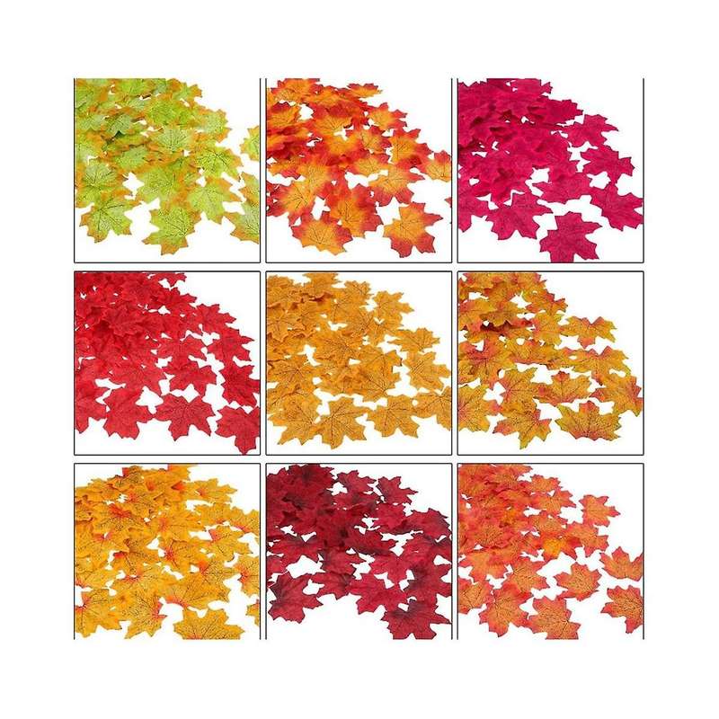 500Pc Artificial Silk Maple Leaves Autumn Leaves DIY Handmade Scrapbooking Autumn Fall Wedding Decor