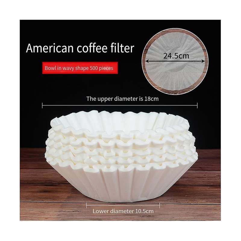 500pcs Basket Coffee Filter Coffee Machine Filter Paper, Suitable for 8-12 Cups Coffee Machine, Whit