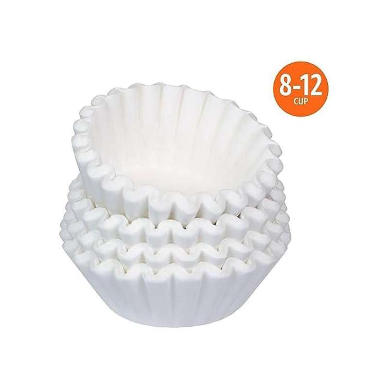 500pcs Basket Coffee Filter Coffee Machine Filter Paper, Suitable for 8-12 Cups Coffee Machine, Whit