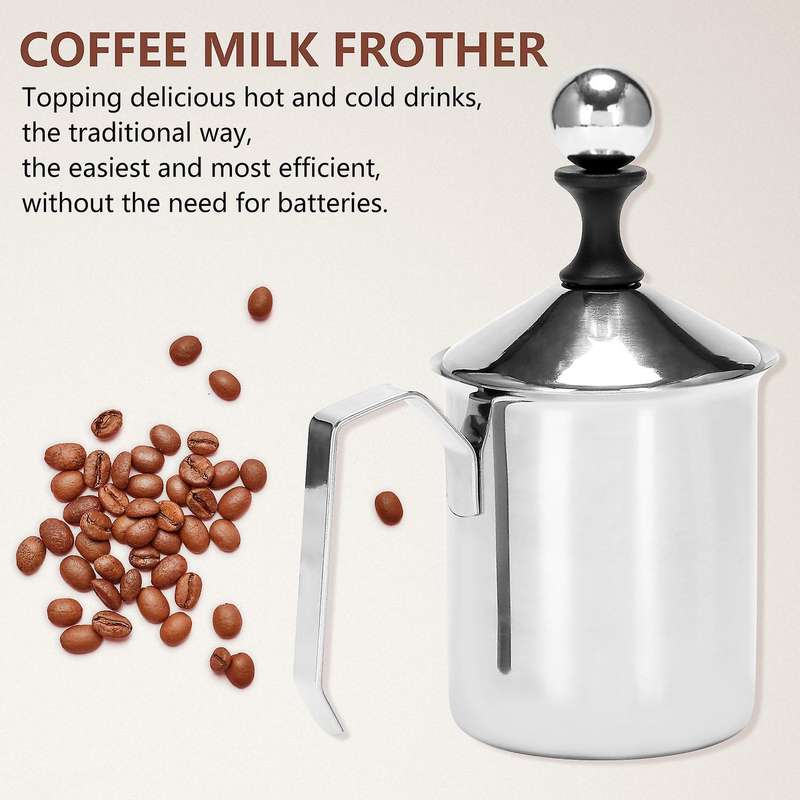 500ml Stainless Steel Double Mesh , Jug with Art Pen,for Making Coffee Cappuccino Frothing Milk