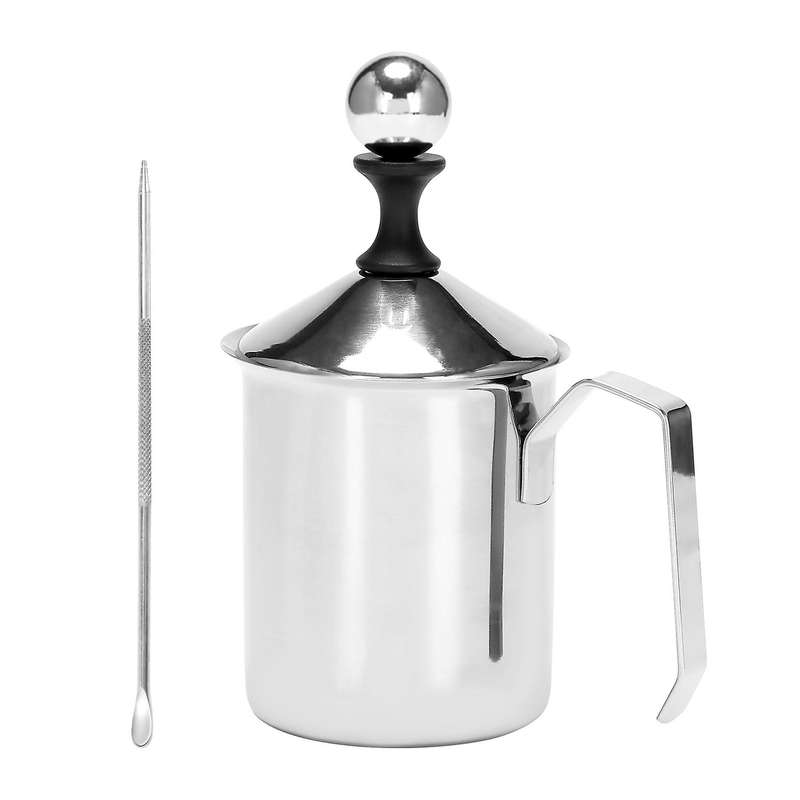 500ml Stainless Steel Double Mesh , Jug with Art Pen,for Making Coffee Cappuccino Frothing Milk