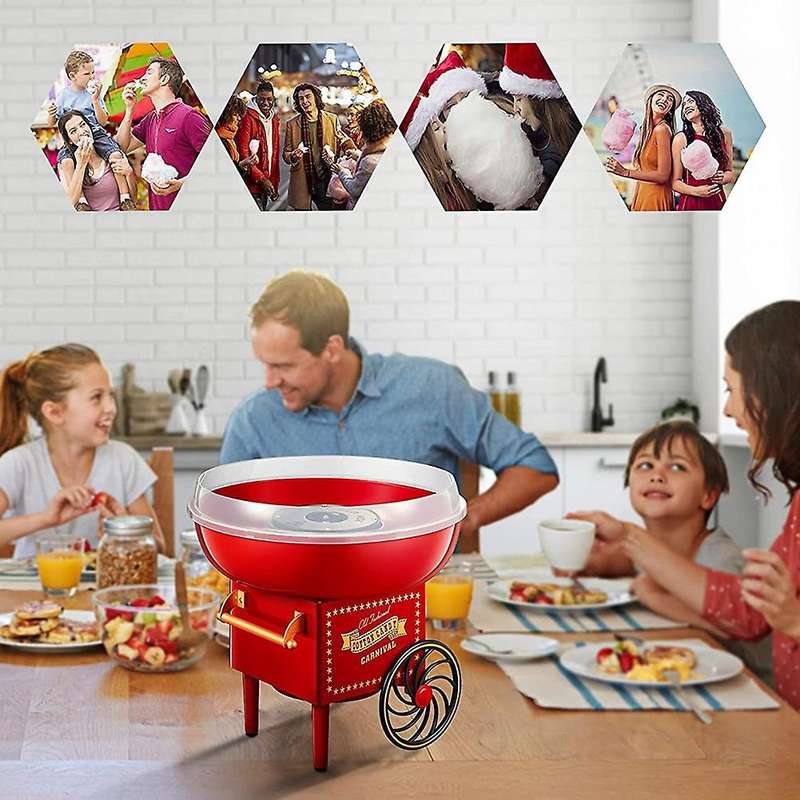 500W Retro Cotton Candy Machine Cotton Candy Machine with Non-Stick Plates, Funny Gift for Kids, EU