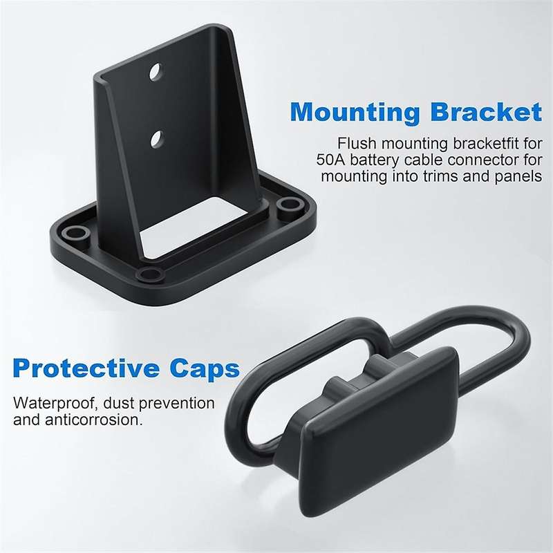 50A Battery Quick Disconnect Connector with 8AWG Wire and Mounting Bracket Extension Cable Connecto