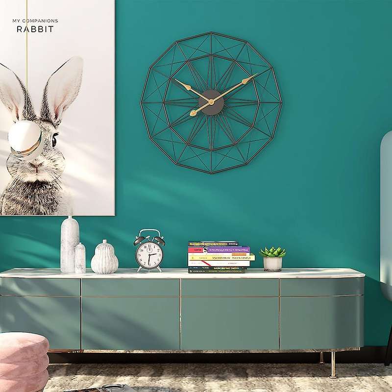 50cm Retro Nordic Type Iron Art Silent Hanging Wall Clock Mute Hanger Clocks Room Bedroom Decor New