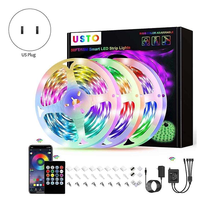 50FT Led Strip Lights Music Sync Color Changing LED Lights Strip Led Tape Lights with Phone App+20Ke
