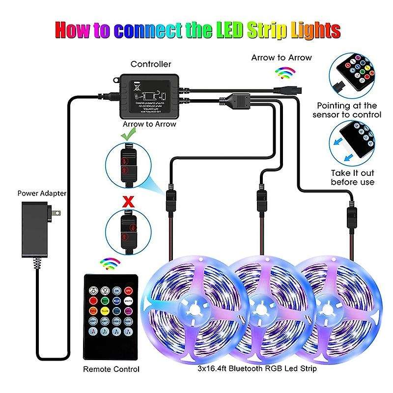 50FT Led Strip Lights Music Sync Color Changing LED Lights Strip Led Tape Lights with Phone App+20Ke
