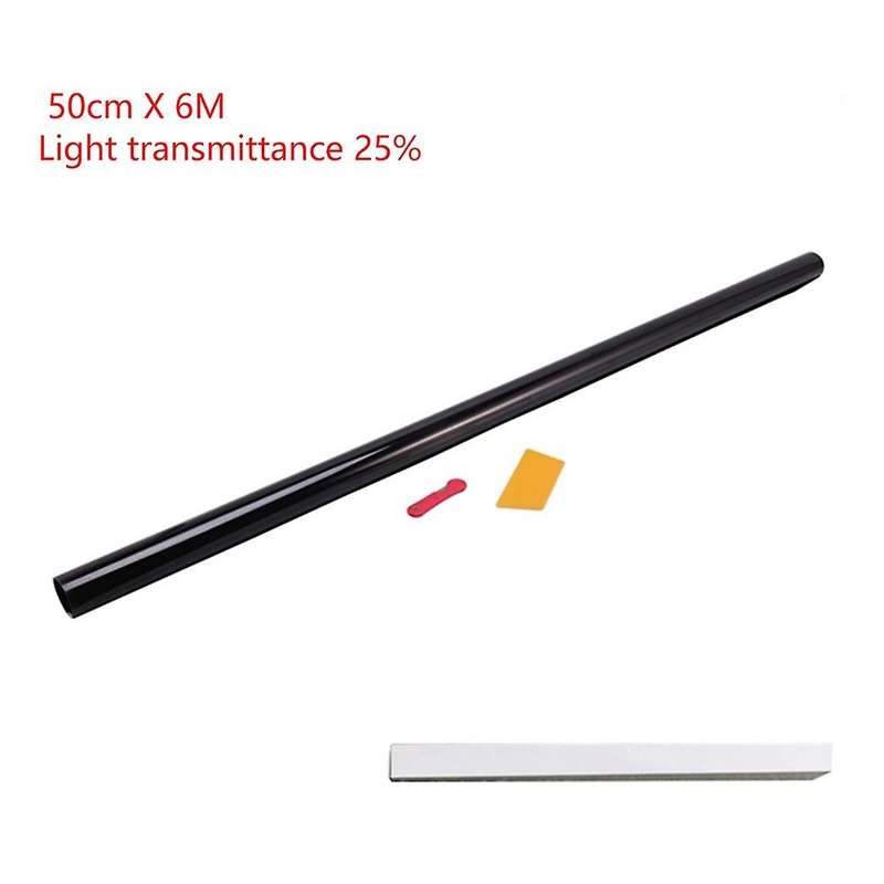 50cm x 6M 25% Car Sun Film Car Window Insulation Film Car Window Protection Film Privacy Explosion-P