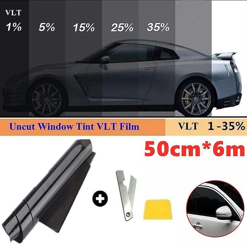 50cm x 6M 1% Car Sun Film Car Window Insulation Film Car Window Protection Film Privacy Explosion-Pr
