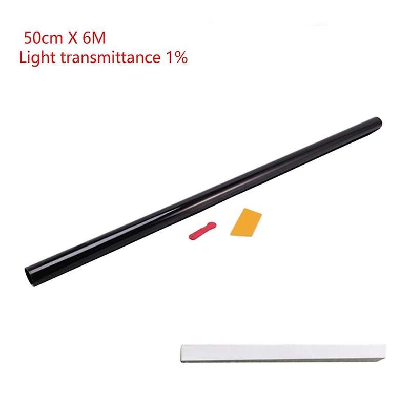 50cm x 6M 1% Car Sun Film Car Window Insulation Film Car Window Protection Film Privacy Explosion-Pr
