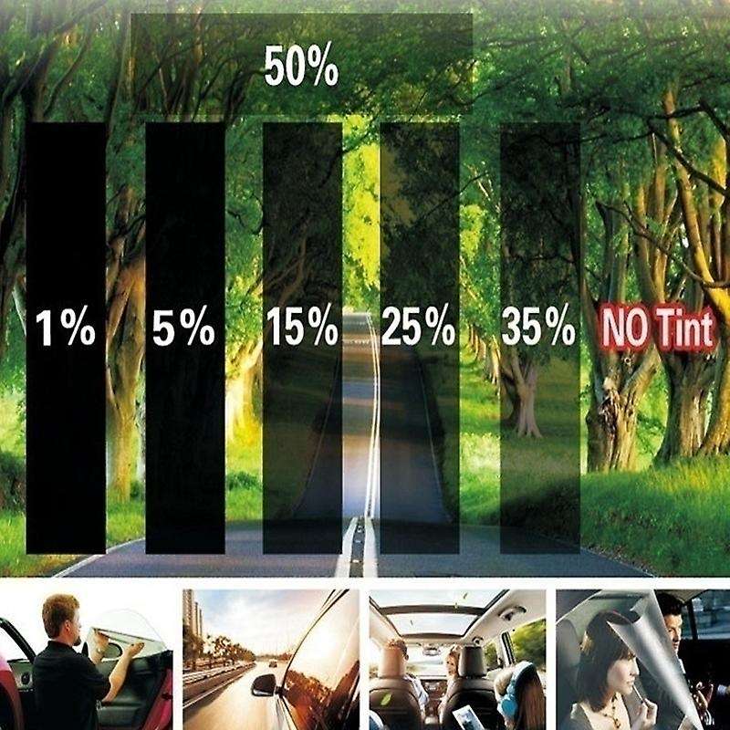 50cm x 6M 1% Car Sun Film Car Window Insulation Film Car Window Protection Film Privacy Explosion-Pr