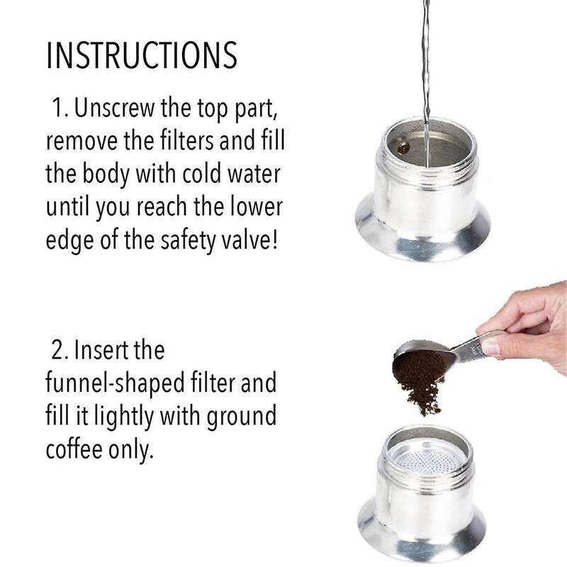 50ml Single Tube Moka Pot Aluminum Alloy Silver, Spout Stovetop Italian Coffee Maker, Enjoy Deliciou