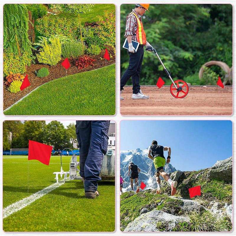 50Pack Marking Flags, Red Yard Flags 15x4x5Inch, Marker Flags, Lawn Flags Markers, Irrigation Flags,