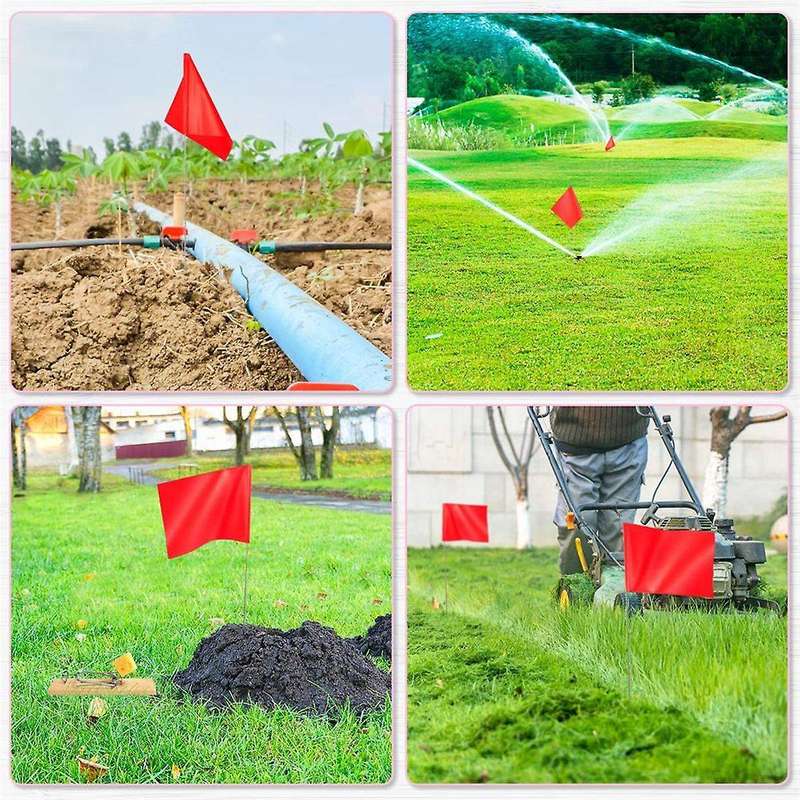 50Pack Marking Flags, Red Yard Flags 15x4x5Inch, Marker Flags, Lawn Flags Markers, Irrigation Flags,