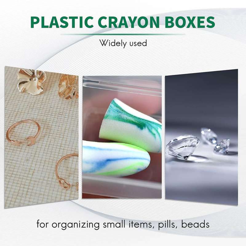 50packs Small Clear Plastic Storage Containers,mixed Empty Mini, Case with Lids for Small Items And
