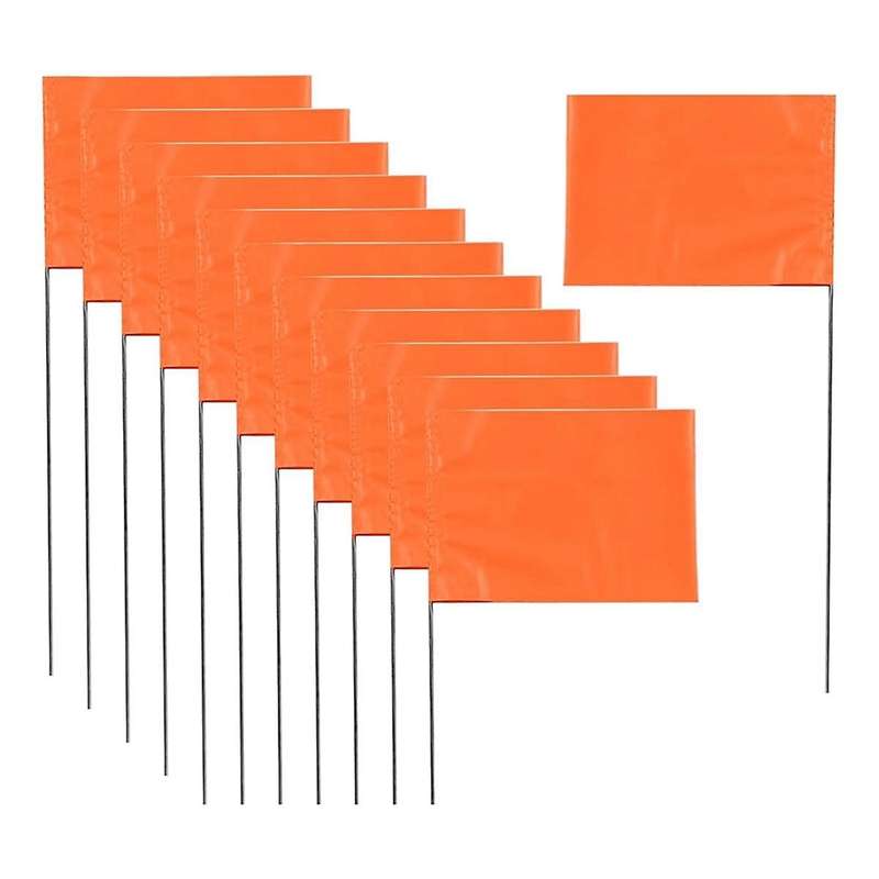50Pack Marking Flags, Orange Yard Flags 15x4x5Inch, Marker Flags, Lawn Flags Markers, Irrigation Fla