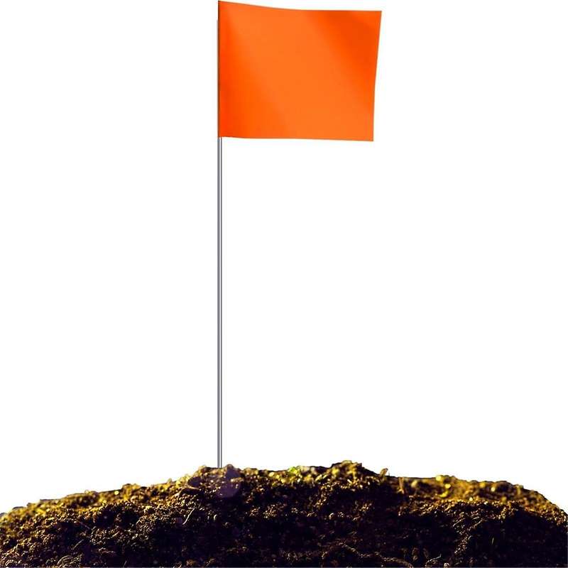 50Pack Marking Flags, Orange Yard Flags 15x4x5Inch, Marker Flags, Lawn Flags Markers, Irrigation Fla