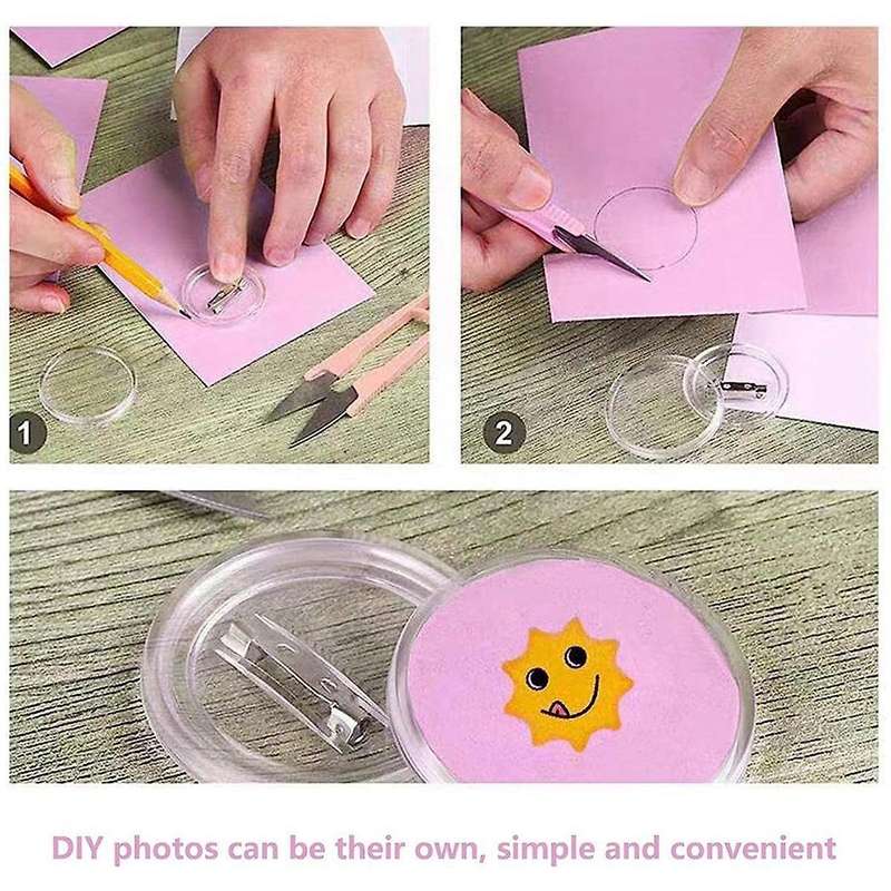 50pcs 1.5inch Button Maker Diy Button Pins, Acrylic Design Button Badge Clear Button Pin Badges